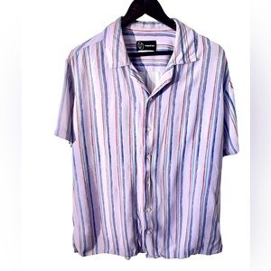 Target Original Use brand:Striped Short Sleeve Button-Down Shirt Mens Size XL